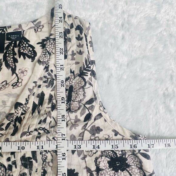 Maeve By Anthropologie Womens White Black Button Front Sleeveless Blouse Size XS - Picture 7 of 7